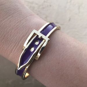 Gold & Purple Adjustable Buckle Bangle